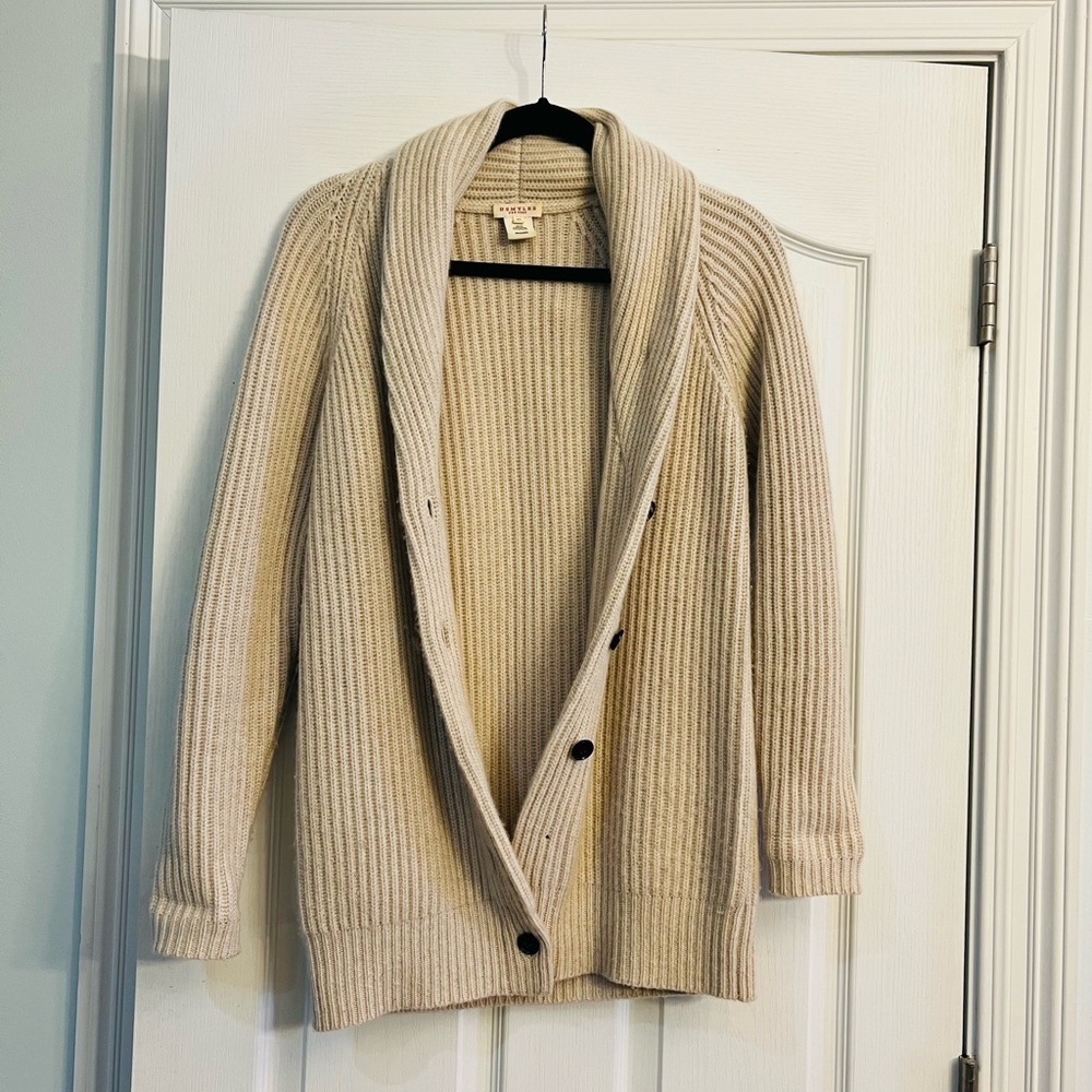 Demylee cashmere sweater cardigan in size small.  Oatmeal color.